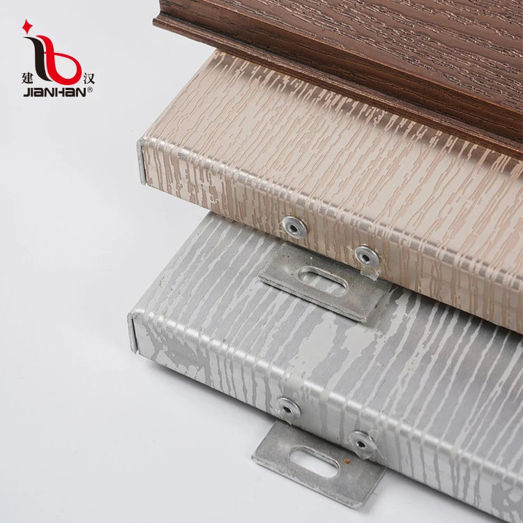 
customized apartment aluminium screen walls wood grain rectangle metal facade panel aluminum veneer wood effect 