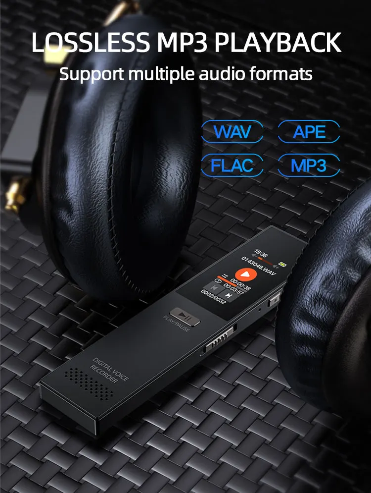 high quality digital voice recorder 32gb mini portable tape dictation machine audio sound recording device for business meeting