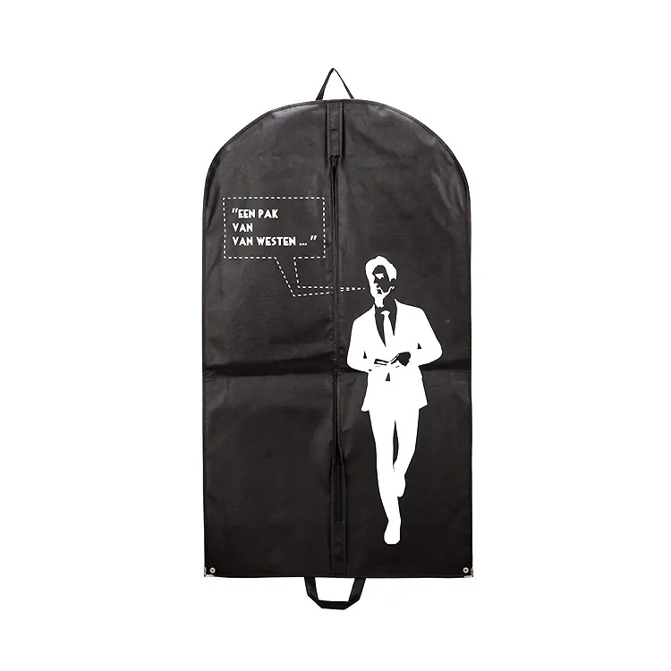 Factory Customized Garment Hang Up Dress Clothing Zipper Dust Suit Cover Bag With Logo