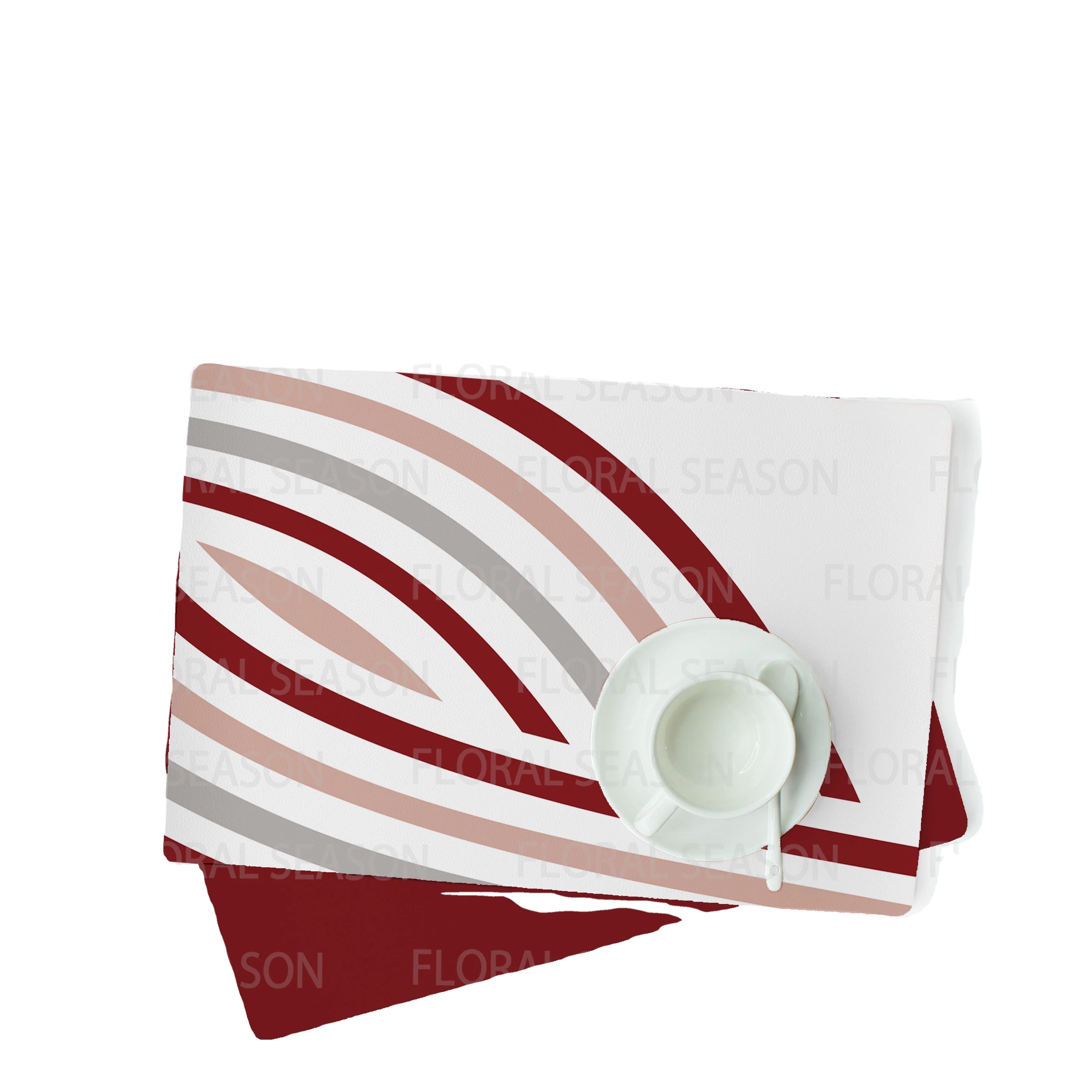 
Printed PU colorful placemat Customized PVC Placemat Dining Table Mat Cotton and Polyester 