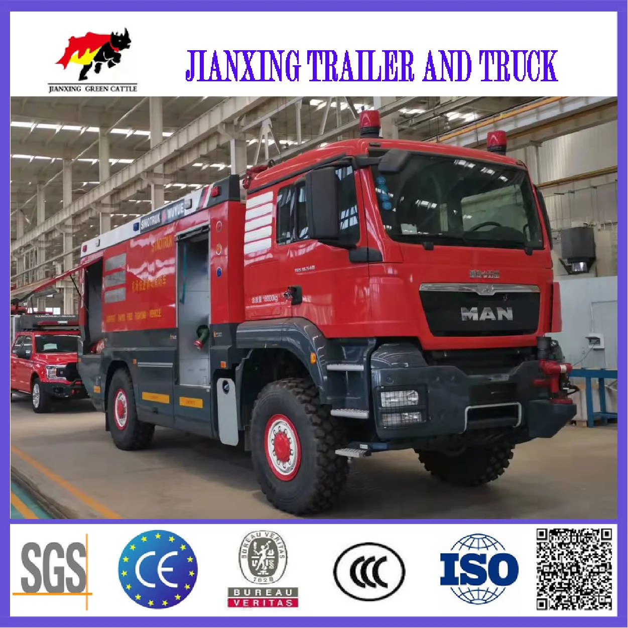 4*2 Double row cab 6 wheels Fire Fighting Truck factory Price For Sale