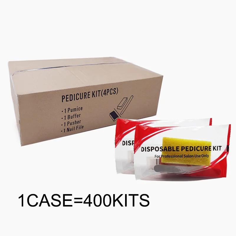 Disposable 400pcs manicure nail kit and 400pcs pedicure spa liner