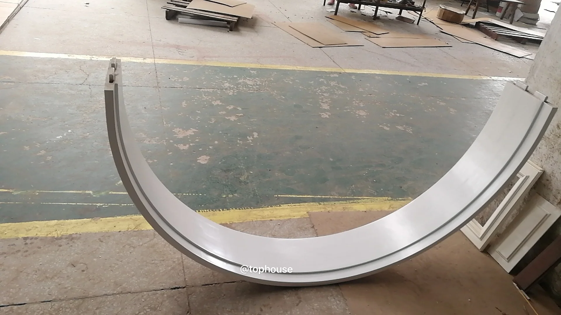 
white arched french double front door 