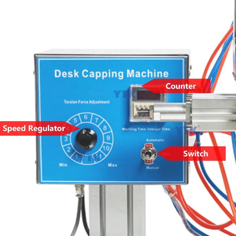 YASON Desktop Trigger Cap Capper Twist Sealing Plastic Glass Dropper Spout Pouch Bottle Capping Machine