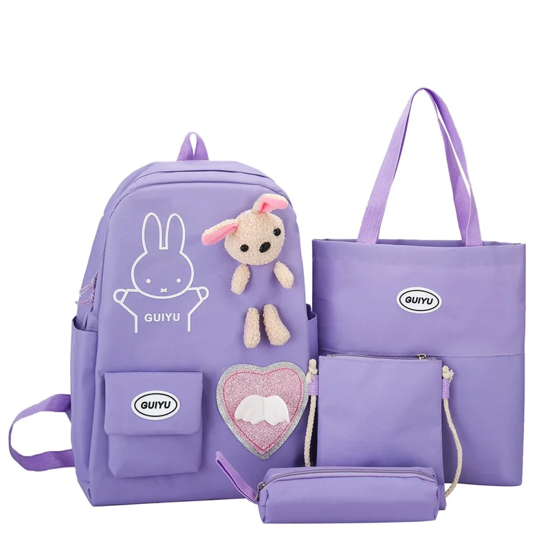 Factory Direct Sale high quality school bag for teenagers solid colo r backpack customizable logo school bag
