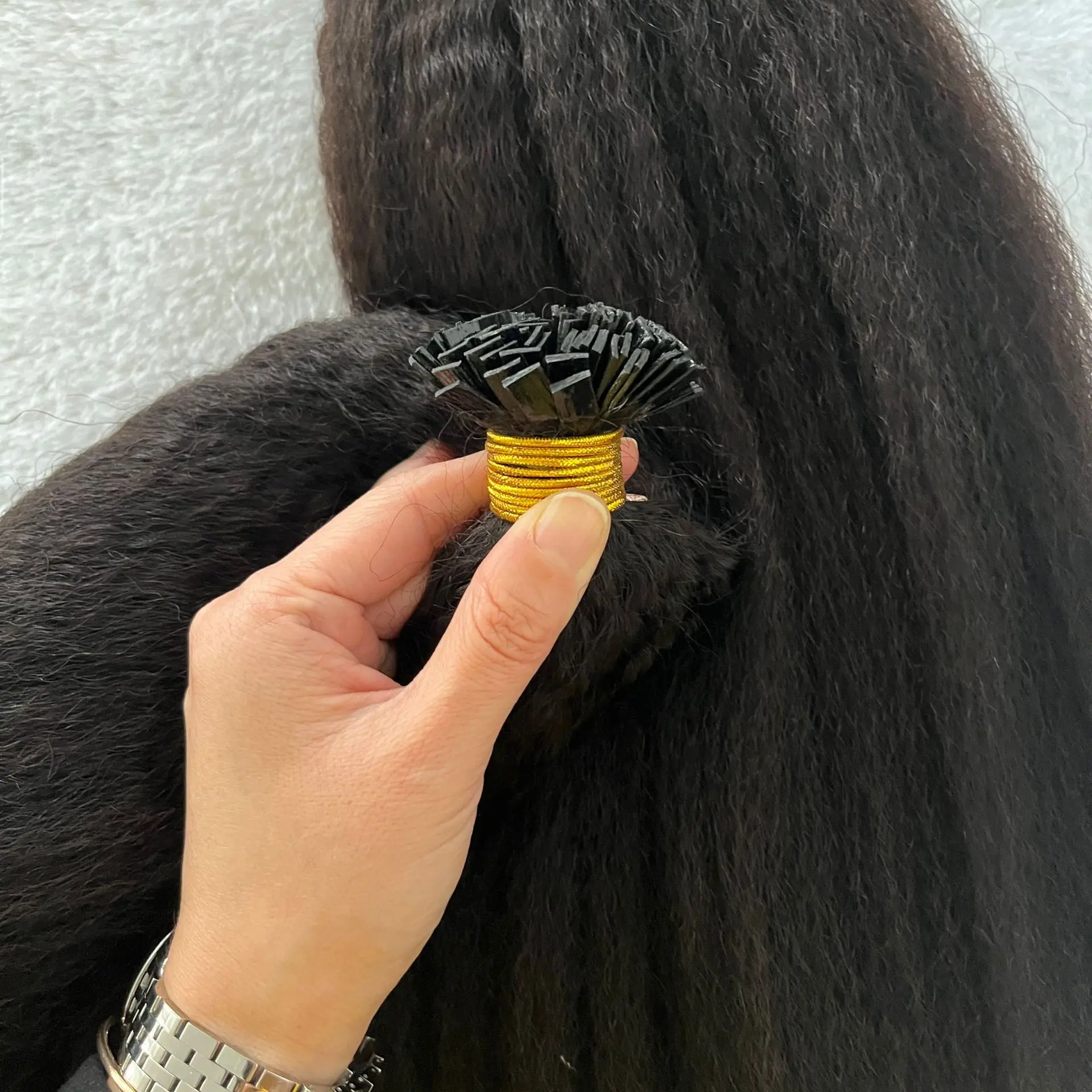 Most Popular Factory Price Buy Wholesale U V Fan Y I tip keratin 100% human hair keratin bond hair extensions