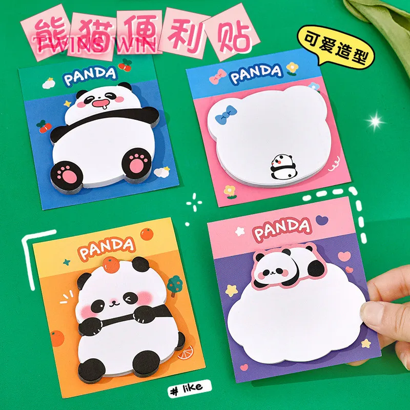Cute Panda Sticky note High appearance level can stick note Students can tear cartoon note paper label n times stick 1801