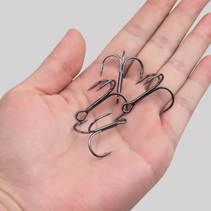 BKK 6062-1X-NP 16#-5/0# Fishing Hooks High Carbon Steel Treble Overturned Fishing Tackle Round Bend Treble hooks For Saltwater