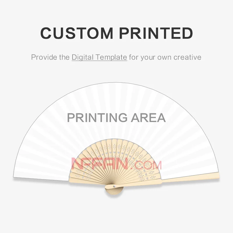 NFFAN Wholesale Customized Promotion Printed Bamboo Fabric Folding Fans artwork
