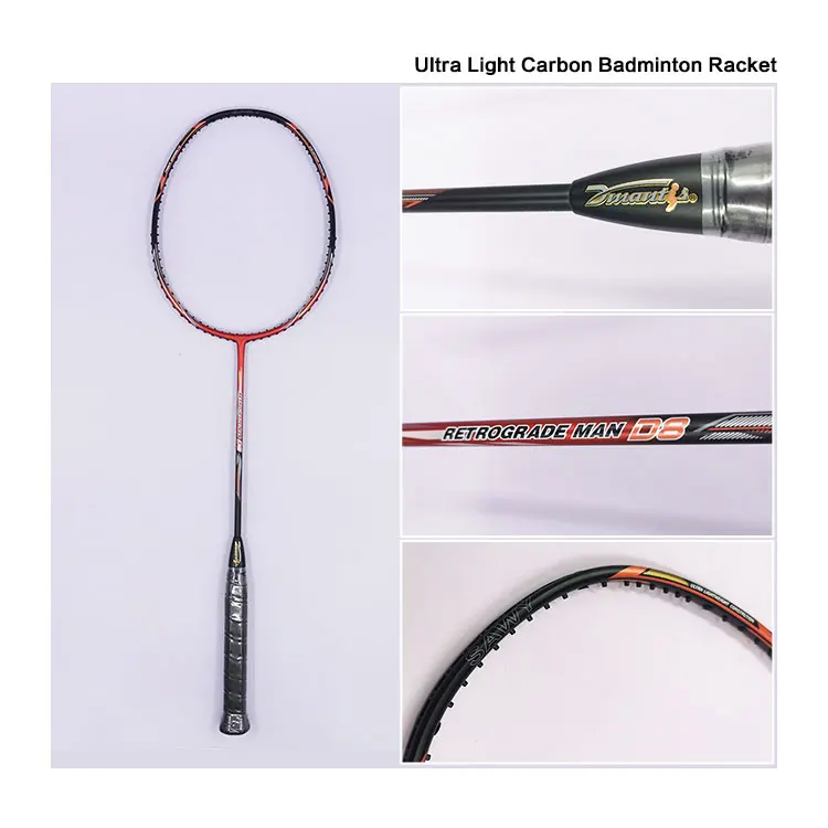 2023 New 100%  Full Carbon Graphite Badminton Racket Professional Factory Supply and OEM Colorful Design