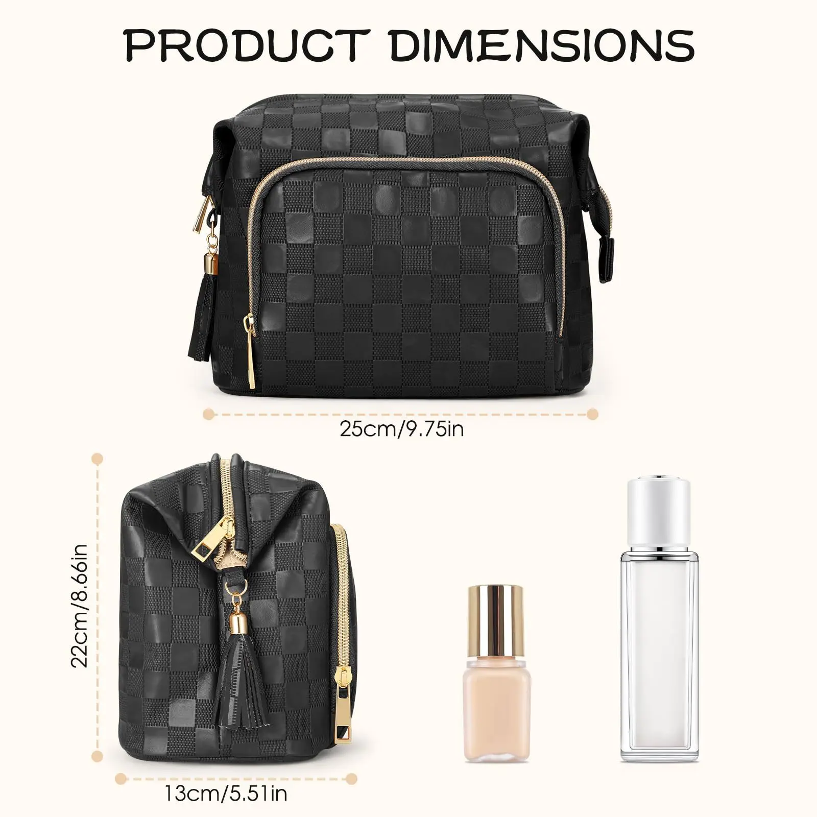 2024 New PU Leather Travel Makeup Organizer Large Capacity Cosmetic Pouch Toiletry make up Bag for Travel