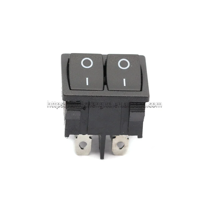 KCD1 21x24mm 6 Pin Dual Rocker Switches 21*24mm Two-Way Switch 2 Position 6A 250V 10A 125VAC ON OFF Black