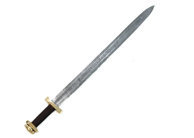 Custom Handmade Damascus Steel Viking Style Sword Longsword  Gladius With Leather sheath  drop shipping