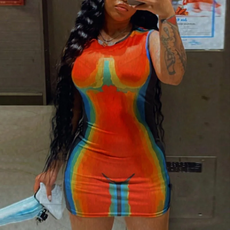 Fashion one-piece dress for women summer tight skirt sexy club dresses sleeveless womens dresses
