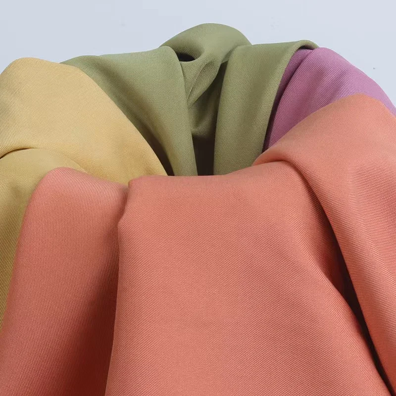 China fabric supplier 450gsm  twill woven polyester 150d double layer four way stretch fabrics  for suit and trousers