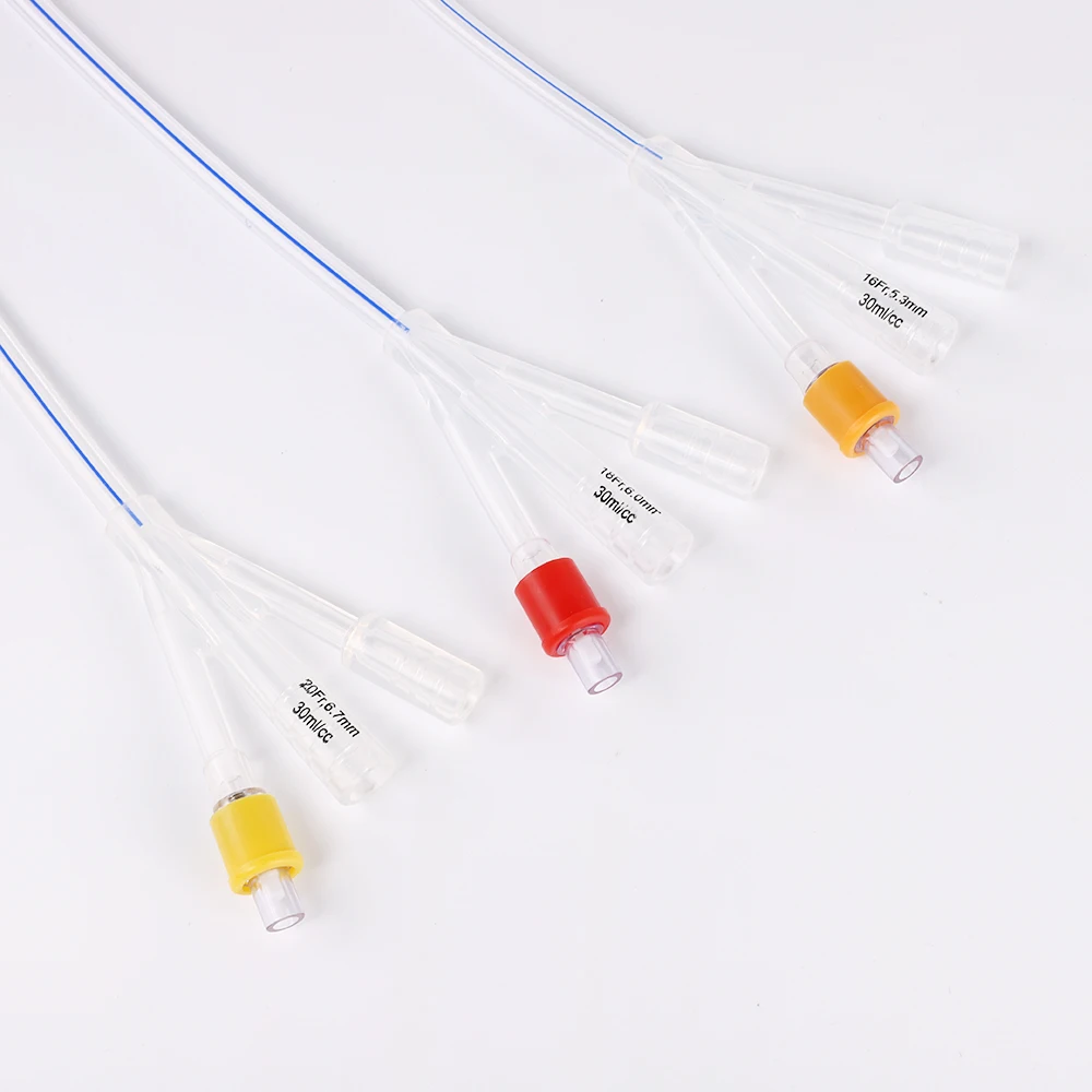 High Quality Medical Disposable Silicone Urinary Foley Catheter With 3 Way