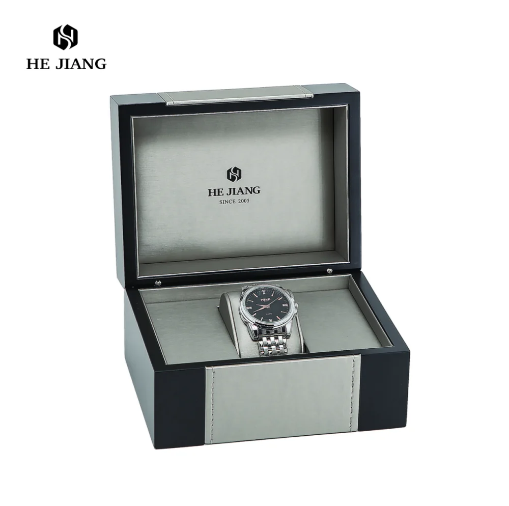 Customized LOGO PU Leather Watch Box Sale Luxury Single Leather Wooden Watch Box For Wholesale