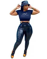 2021 New Arrival Women Leggings Street Zipper Skinny Slim Pencil Female Trousers Sexy Shiny Pu Leather elastic Pants