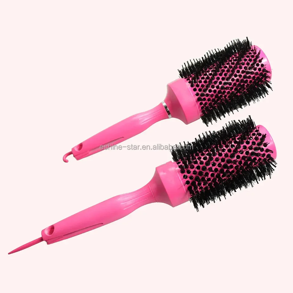 Round Brush for Blow Drying Hair Brush With Boar Bristle Nano Thermal Ceramic Barrel Tech Hair Brush for Styling OEM