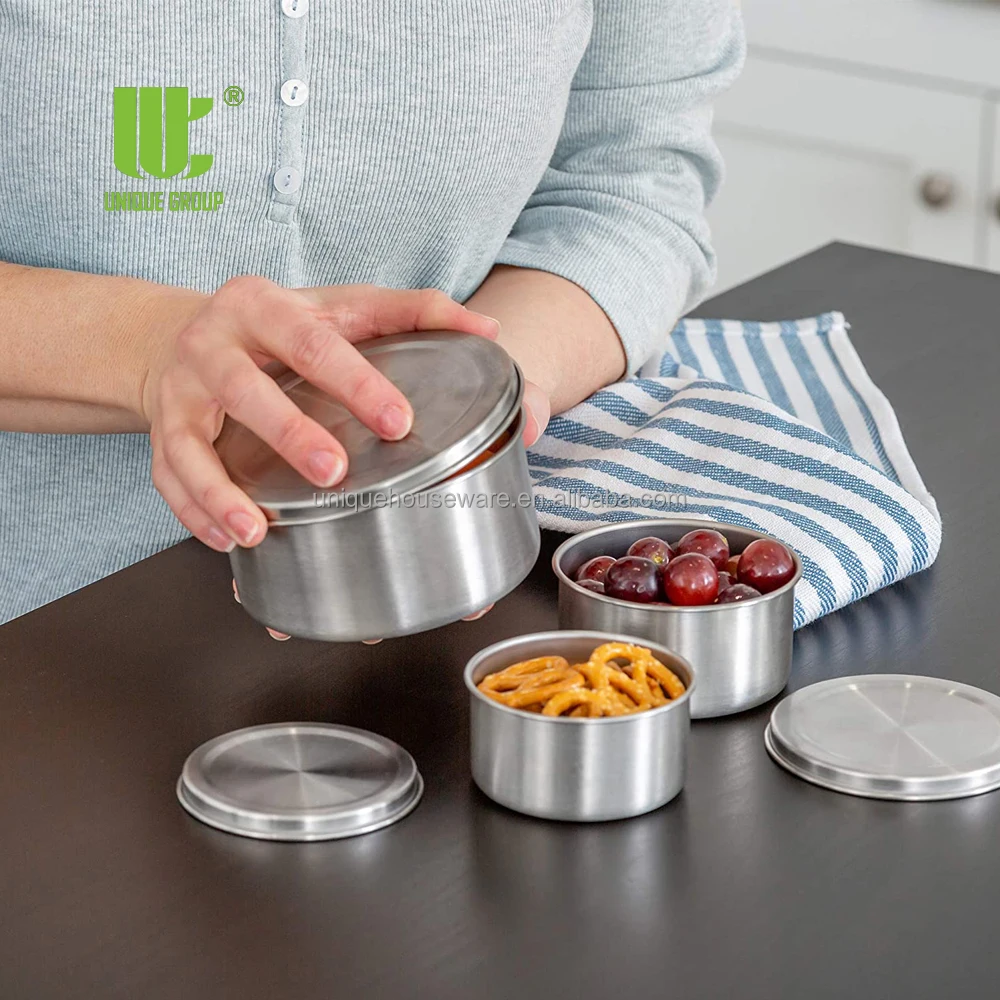 Unique Group 8/16/24oz Airtight Airtight Storage Jars Canister  Stainless Steel Containers Food Containers