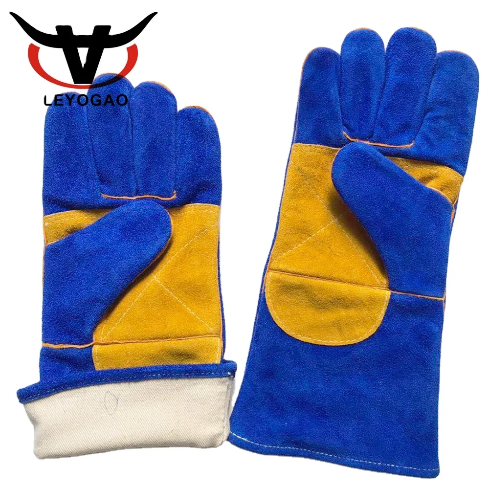 Electrician safety work fire resistant leather soldering welding safety gloves