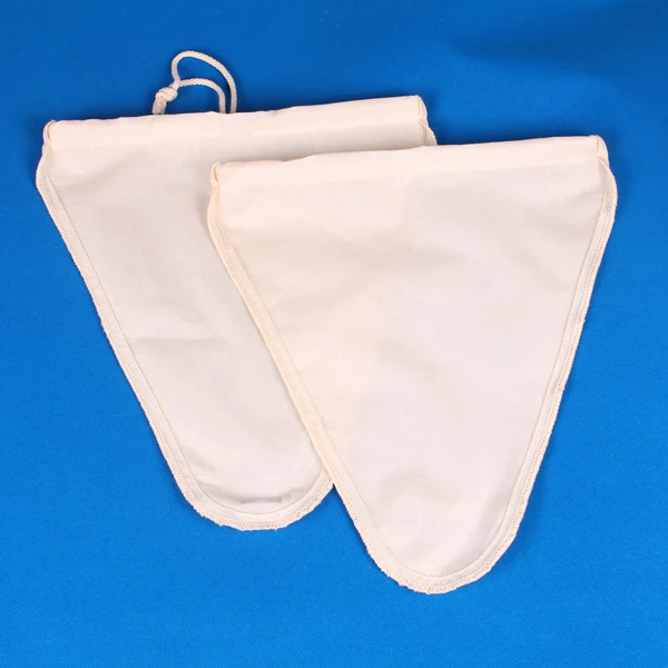 
BOSI 28 * 30 CM Cone Shape Organic Cotton Nut Milk Bag Fine Mesh Cheesecloth Bag Multiple Usage for Straining 