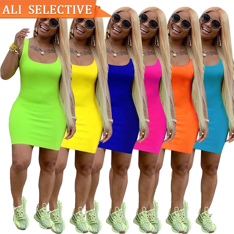 
2021 Hot Sales Women Fashion Casual Dresses Ladies Latest Fashion Bodycon Knit Dresses Women Summer Dresses 