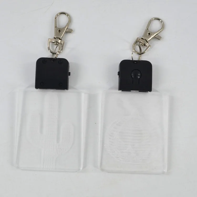 
Promotional Logo Laser Acrylic Led Glow Keychain 