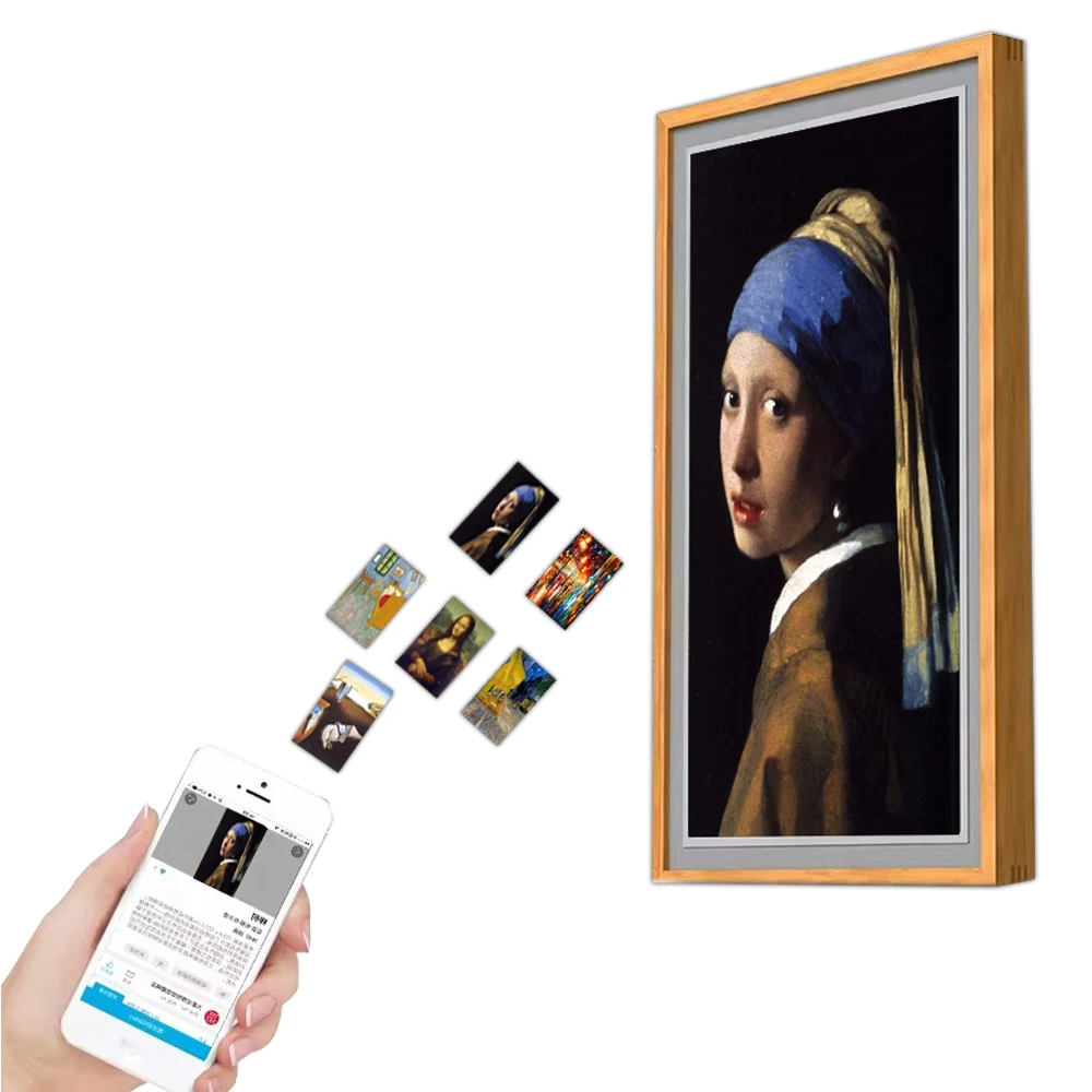 HUAYU 21.5 32 Inch Private Art Gallery Exhibition Work Smart Tv Frame Digital Museum Anti-Glare Matte Lcd Digital Photo Frame