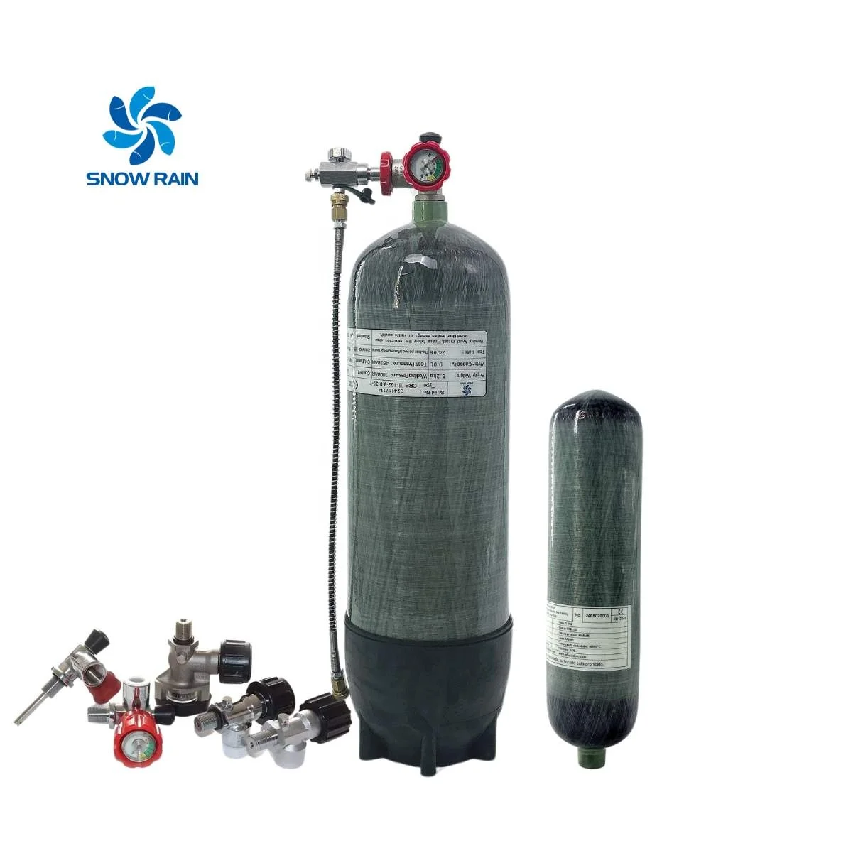 2L 3L 6.8L 9L 12L Scba Hpa Carbon Fiber Tank Pcp 300Bar Carbon Fiber Botellas Fibra 2 Litros 300 Bars Carbon Fiber Bottle