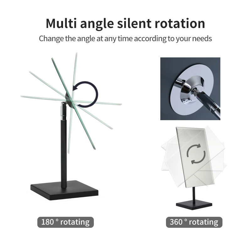 Manufacturer Desktop Standing Vanity Makeup Cosmetic Frameless Desktop Glass Black Mirror