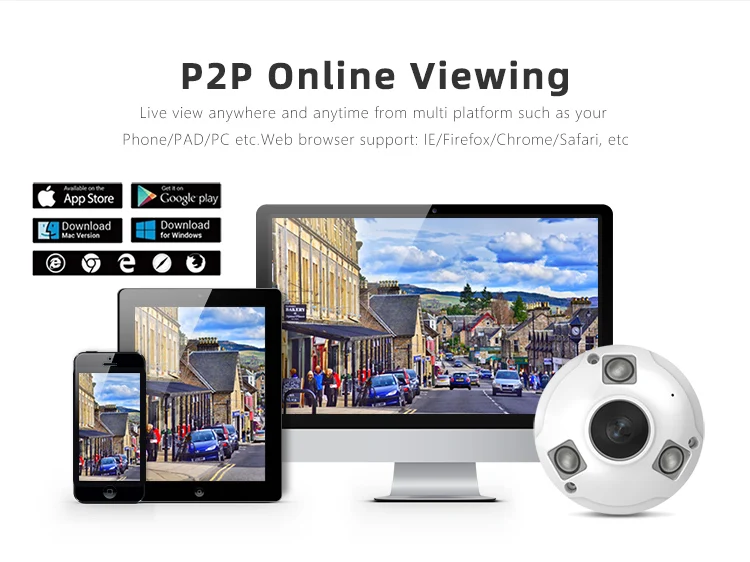 Full HD 360 Fisheye IP Security Camera 5mp with Built in Microphone and Speaker Optional Network Cameras interior