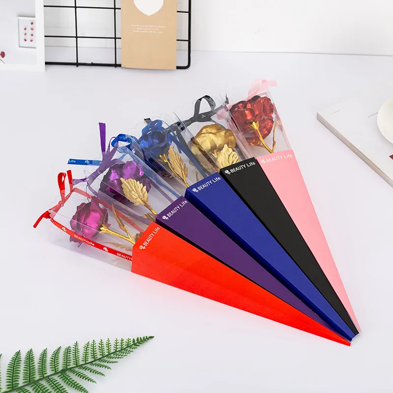 2022 Hot Sale Plated Rose 24K Gold foil Galaxy Eternal  Preserved Rose Flower Promotional gifts