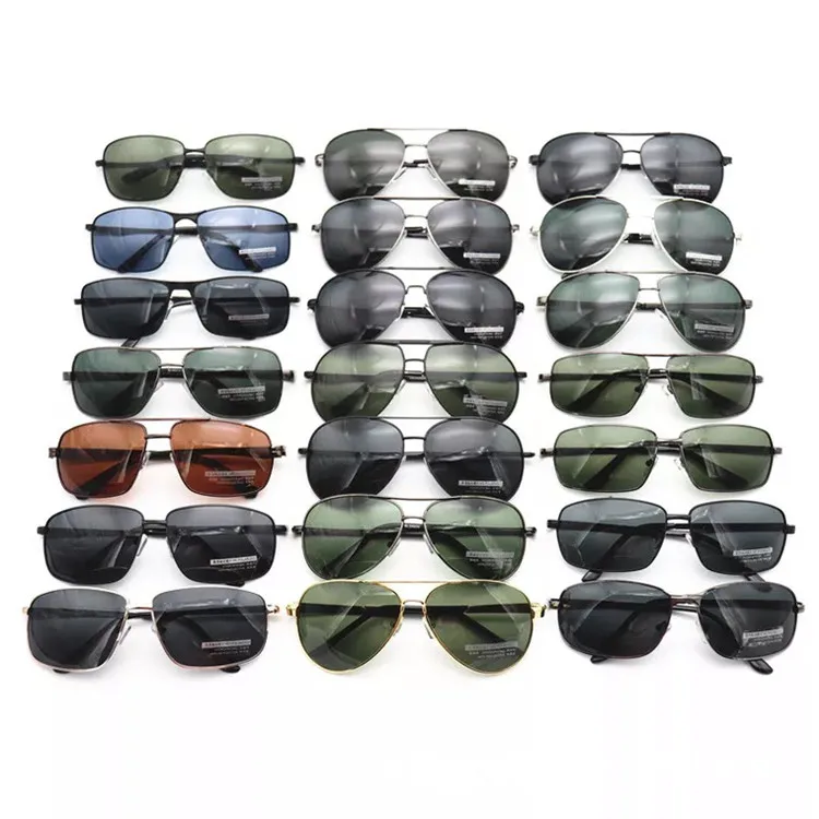 AST007 Promotional Cheap Stock Mixed Color Assorted Metal Frame Polarized Sunglasses Sun Glasses
