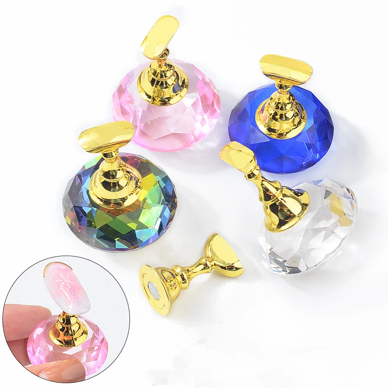 Misscheering  Nail Holder  Tips Practice Training Display Stand Crystal Holders Alloy False Nails Showing Shelf Manicure Tools