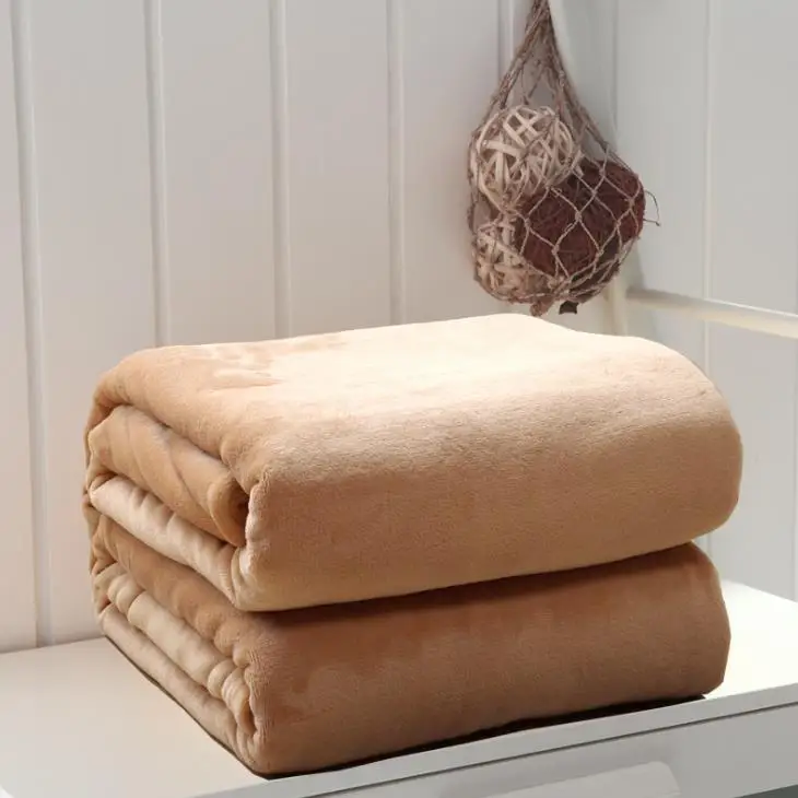 High quality customized solid selimut bulu coral fleece flannel blankets