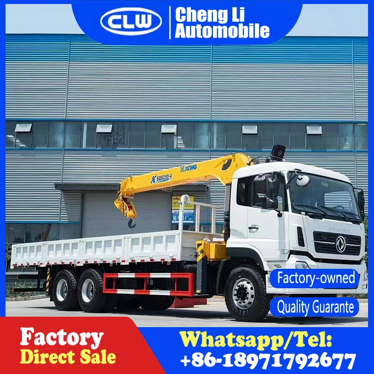 China Dongfeng 6x4  12ton Trunk Mounted Crane Telescopic Boom Vehicle For Construction Work