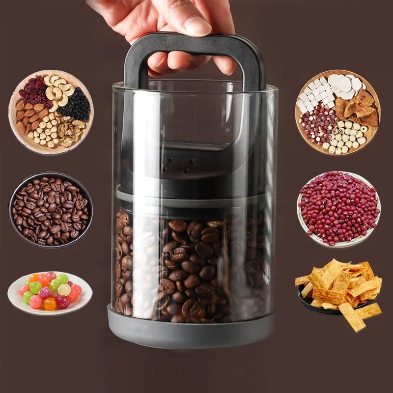 Large Glass Kitchen Food Storage Airtight Vacuum Jars Bottle Canister