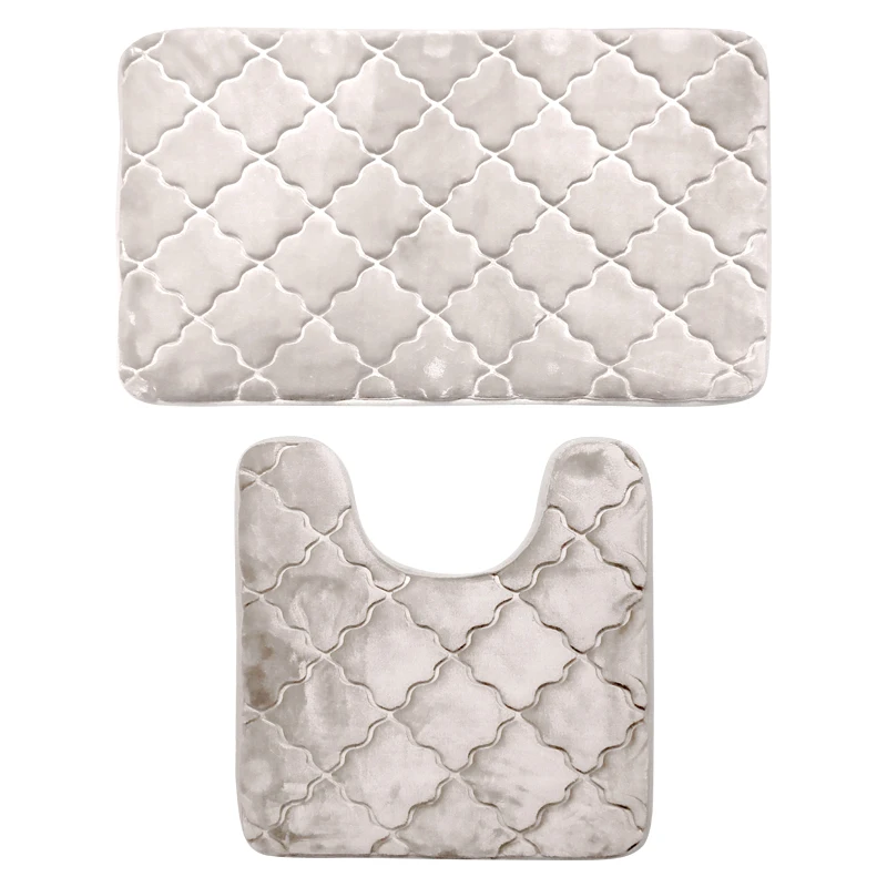 15-piece bathroom set with cushion waterproof polyester bathroom floor mats  door mat absorbent floor mat bathroom