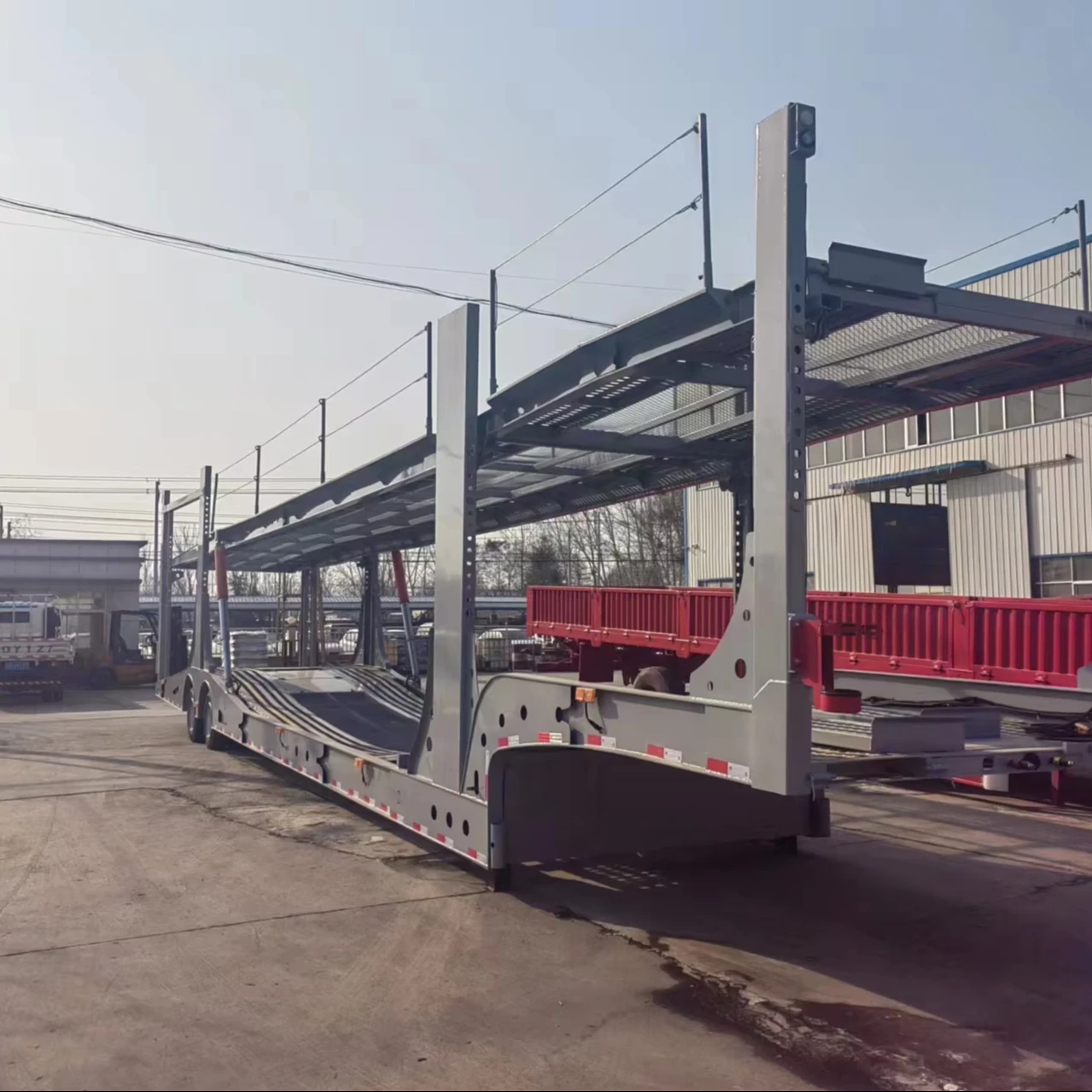 2 or 3 axle 6 to 10 car double deck heavy duty vehicle large space freight truck Auto Car move transport Semi Trailer