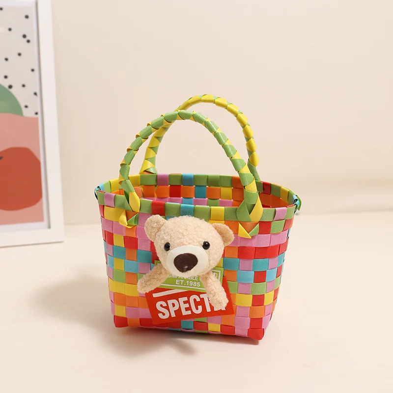 Niyang new design cute lovely children baby girls boys summer travel holiday beach pp straw bag kids mini basket