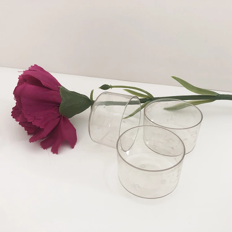 high-capacity 24ml 26*40mm cylinder shape polycarbonate tealight plastic candle cups