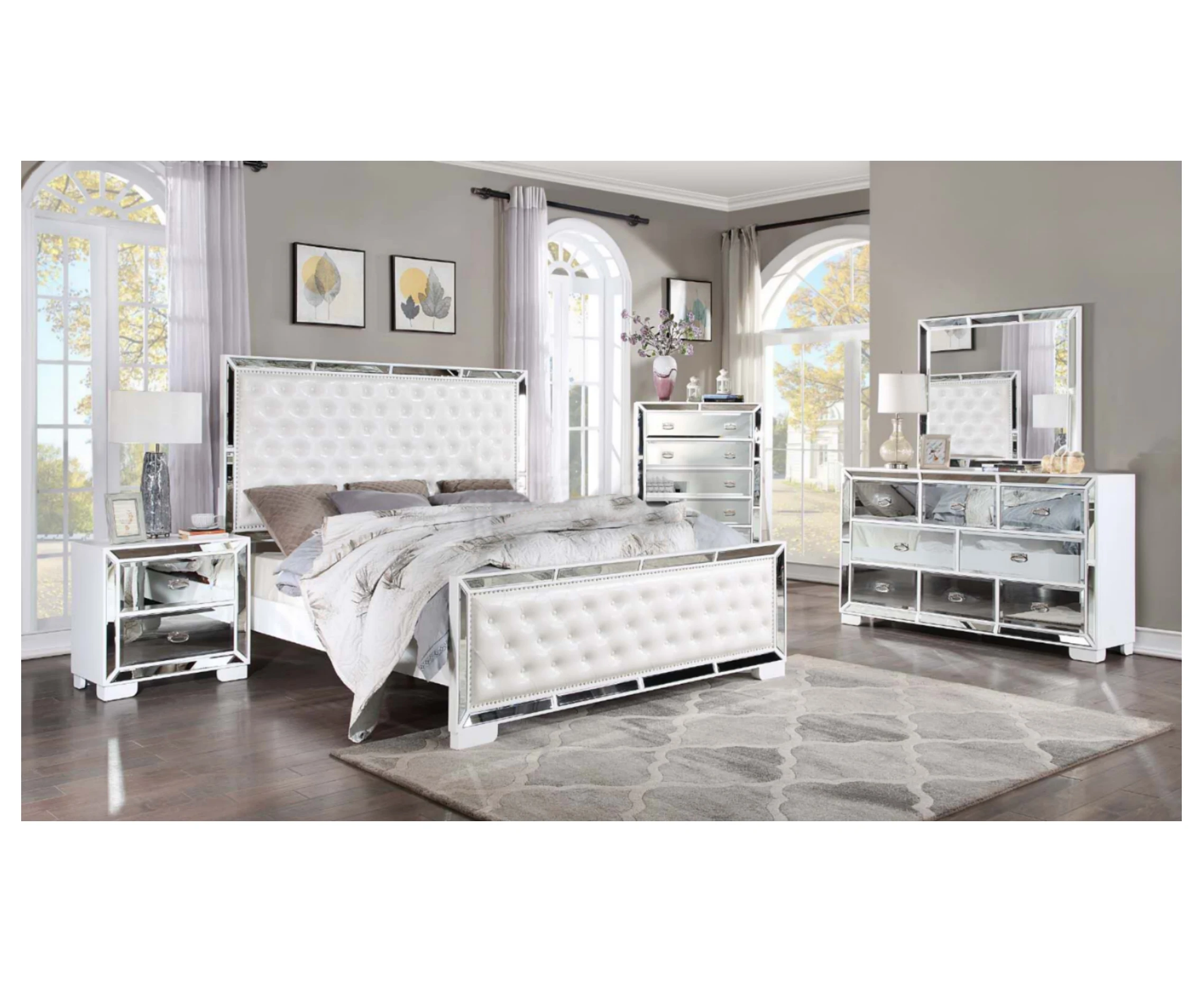 LED Cheap Wholesale Classic Furniture Wooden Hotel LED Bedroom Set Home Use King Bed High-Quality American Furniture GMY10