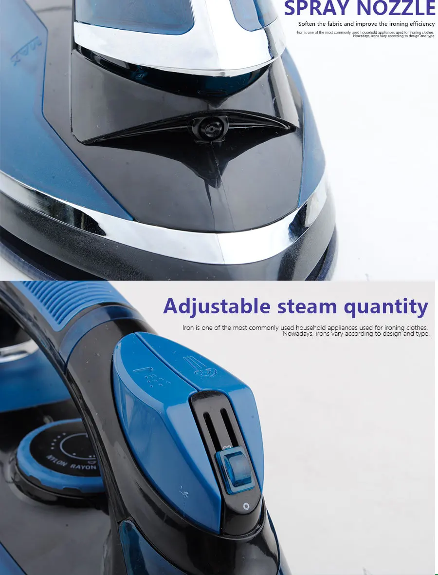 Ручной паровой утюг бытовой сухой гладильный электрический с изображением керамического антипригарного 2000 высокое количество Вт Одежда