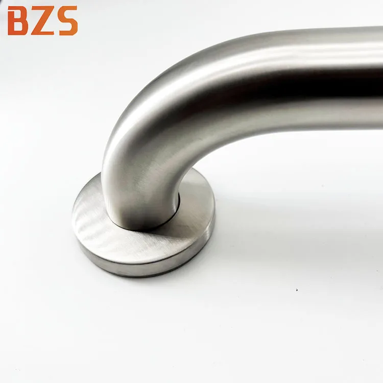 BZS-B064 Modern American Style Shower Grab Bar with Glass Handle Hot Selling for Bathroom Hotel Steel Metal Brushed Finish