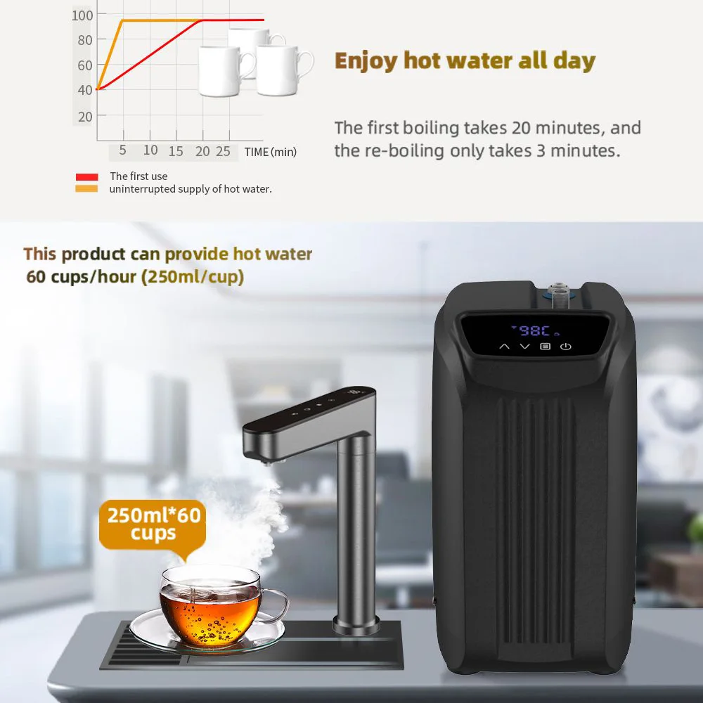 JNOD Home Kitchen Household Portable Electric Instant Hot Temperature Water Heater Under Sink Tank Boiler With Purifier Faucet