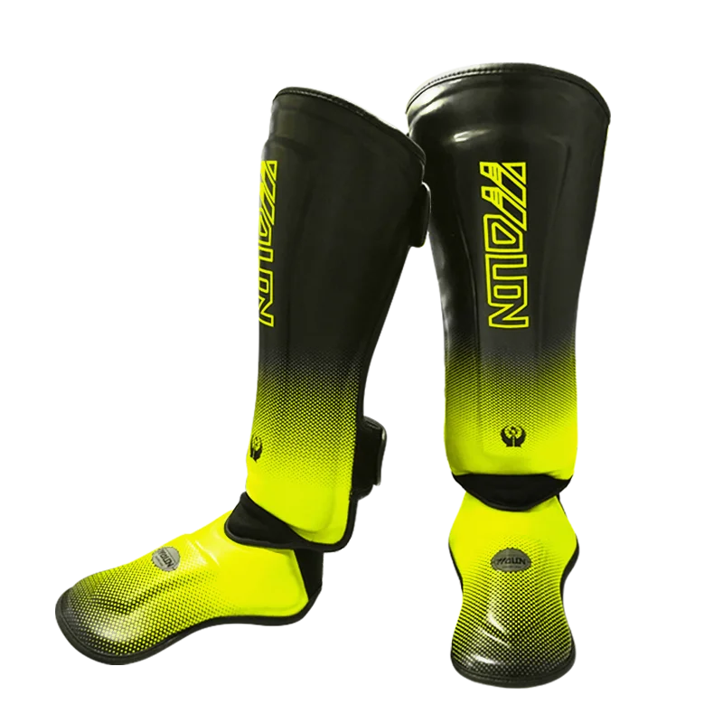 Boxing / MMA PU Leather Shin Pads Custom Muay Thai Kickboxing Leg protector customization foot guards