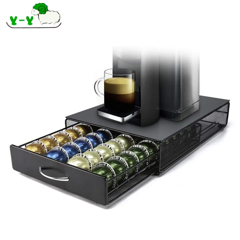Новое металлическое стекло 40 капсул Nespresso Vertuo ящик для хранения кофейных держатель Bialetti Cafissimo капсулы