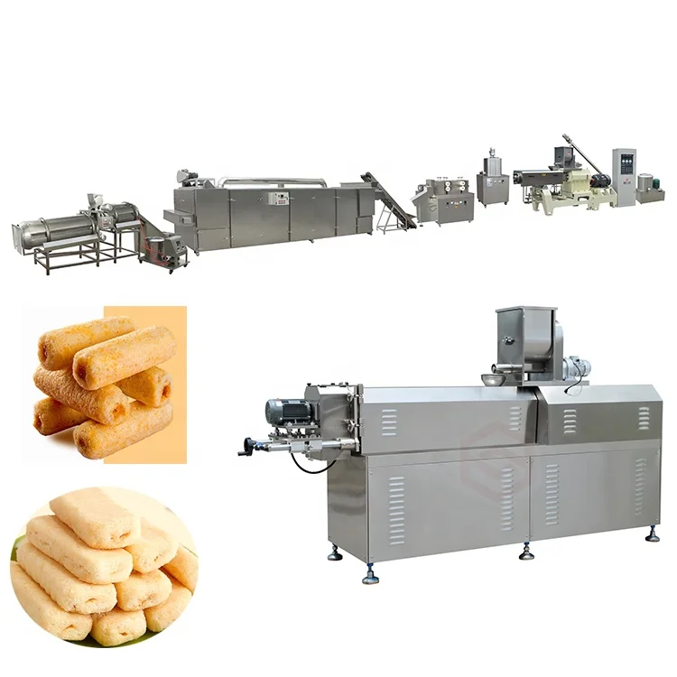 Pea Crisps Production Line Machine Bread Crumbs/Core Filling Snacks Food Extruder Cheese Ball Production Line Machine
