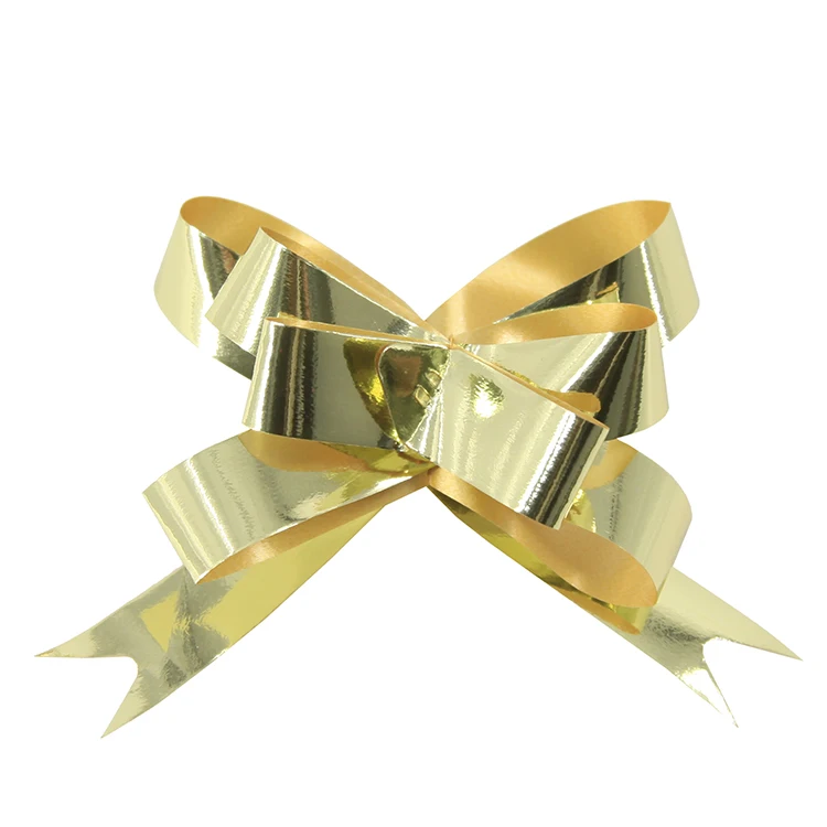 Metallic Butterfly Pull Bow Decoration Gift Wrap Pull String Ribbon Bow for Wedding Decoration